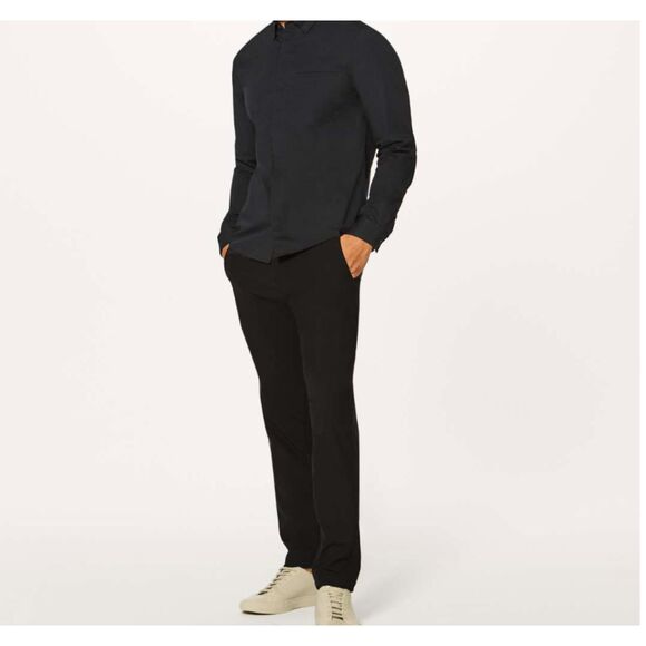 Men Lululemon Commission Pant Slim *Warpstreme 34" Black Size 36 - Picture 1 of 5